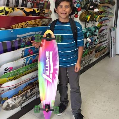 Super happy. Boy  great deals. An skate7 skate shop get it at 828 n Santa Fe ave vista ca 92083