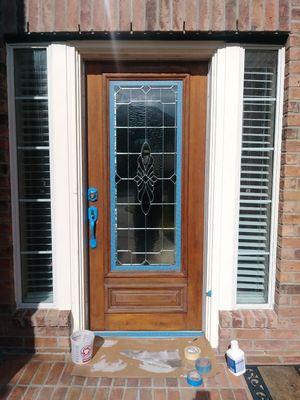 Here is a before picture. A 10 year old front door facing south.