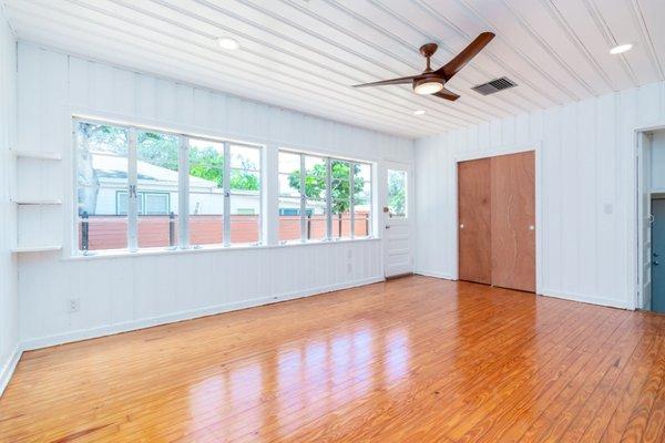 Refinished and polished hardwood floors!