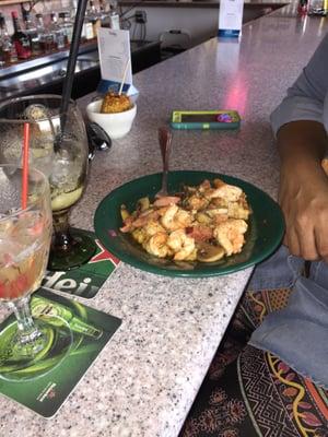 Shrimp & Grits (photobombed by the fried corn)