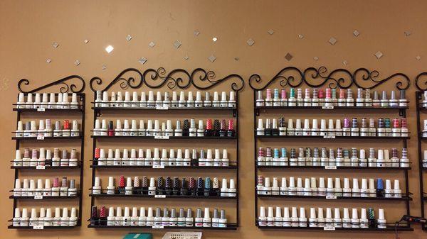 Over 250 gel polishes ! Come in and check out our selection