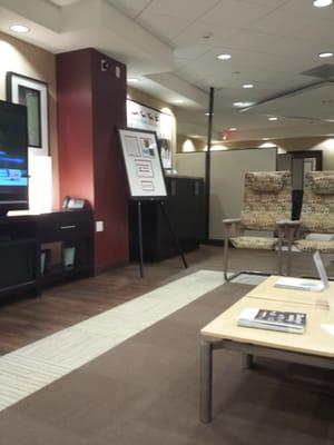 Waiting room with comfortable chairs