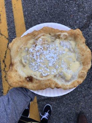 Fry bread with honey butter and powdered sugar