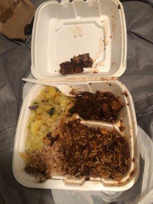 Oxtails, cabbage, plantains &rice