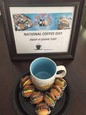 National Coffee Day enjoying MyBurgerBabies Cookies!