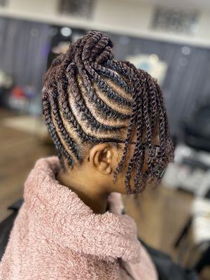 Twist Cornrows Protective Style