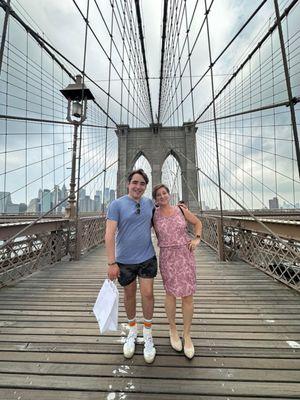 My mom and I on the Brooklyn Bridge