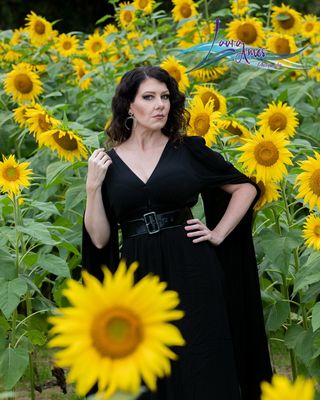 Sunflower portrait session