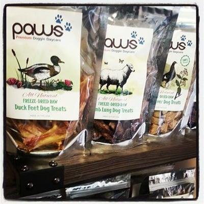 Paws Brand natural treats are available to spoil your pooch with healthy snacks during their stay.