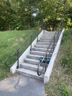 PennState College aluminum stair railing repair