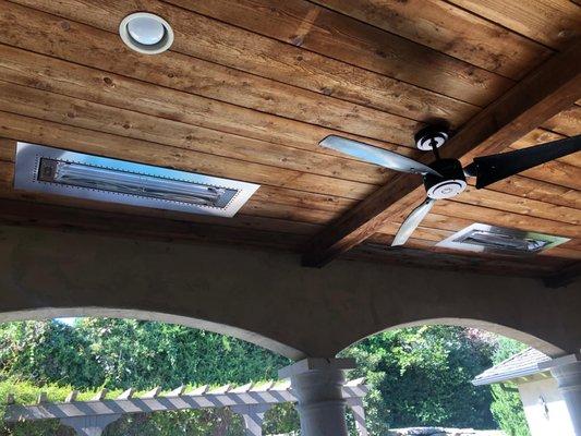 Flush mount heater installation... keeping your patios warm this winter season!