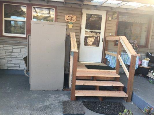 The platform/porch they built.