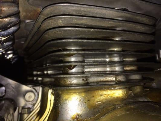 Oil leaking and check out what silicone is left.