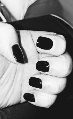 My nails were done quickly, painlessly, and perfectly in this GORGEOUS black gel polish! $40