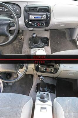 dashboard,int panel,vents,console clean & dressed