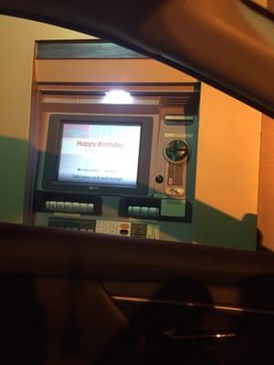 Well lit drive-thru ATM