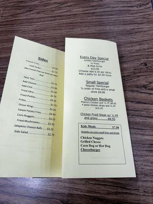 Menu as of 8/31/24