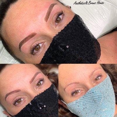 Correction & coverup of old microblading done somewhere else.
By using Microshading/ Powder Technique