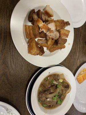 Lechon Kawali and Bistek Tagalog