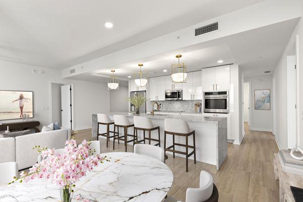 Penthouse kitchen with island for entertaining