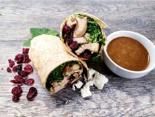 Organic Balsamic Chicken, Goat Cheese, and Arugula Wrap