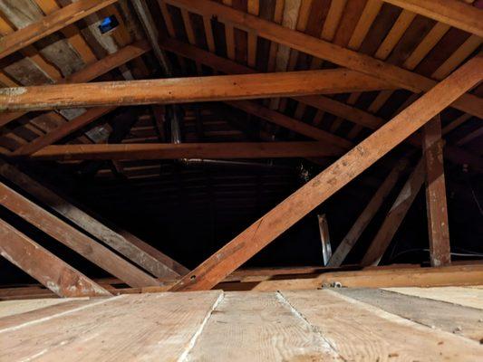 Attic after day one: cleaned, sanitized, and air-sealed