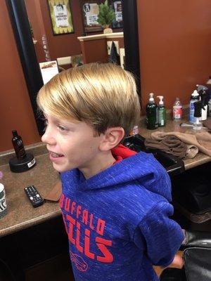 Mom is crazy about making sure Cam's hair is cut right - she loves this cut that Constance did at The Guys Place!