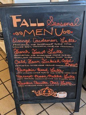 Fall menu