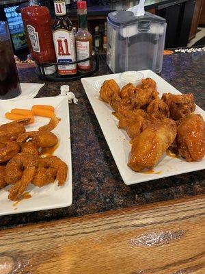 Buffalo Shrimp is twice the size of Hooters and buffalo wings  are the best around.