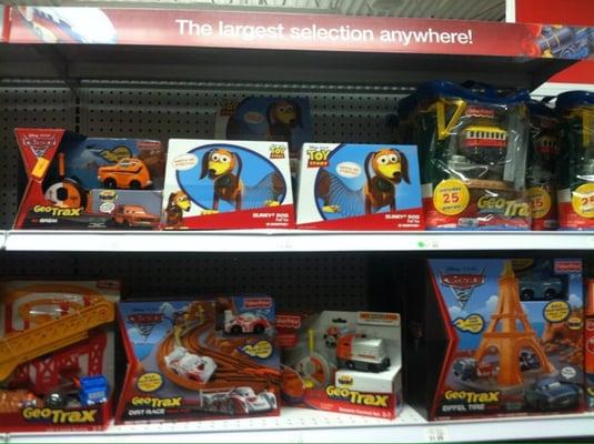 Expecting to find Slinky w/ the rest of Pixar? Not a chance stocked with the Geotrax.....