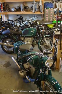 Thom's 1971 R50/5 and Peter's R60/2, both in turf green