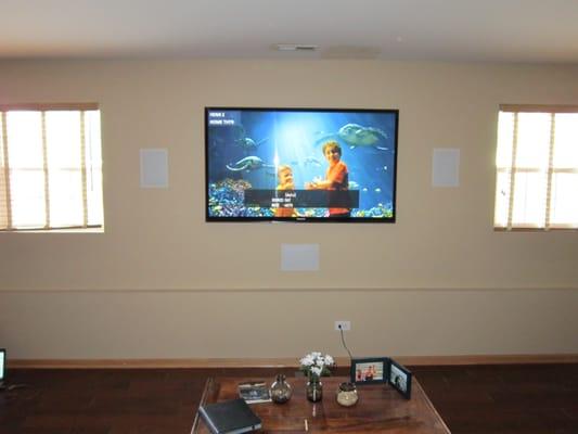 After: the MY GUYS simple and clean hidden home theater. Movie night will never be the same!