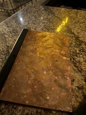 Copper menu book