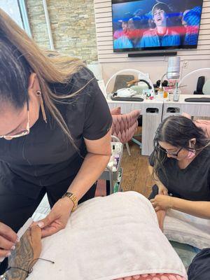 Pedicure and manicure