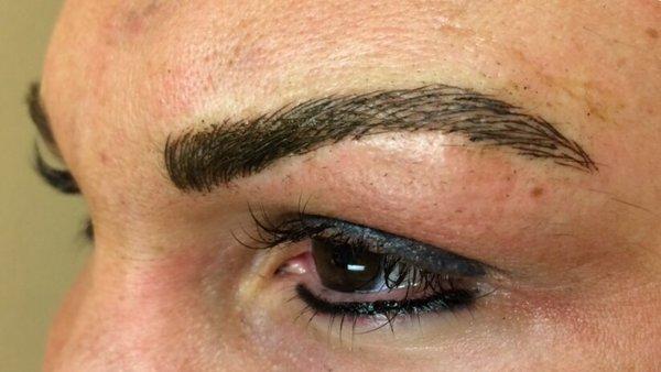 Beautiful! Micro Blading and Permanent Eyeliner done the same day!