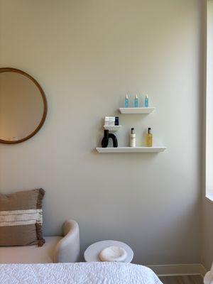 A cozy corner in our new facial room.