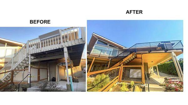 before and after trex deck with soffits a trex