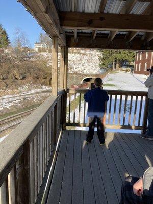 Direct view from the back deck toward the tunnel!