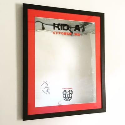 Mylar autographed Radiohead poster from the frame shop.