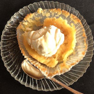 Brown Sugar Butter Cake with Vanilla Ice Cream & Caramel Sauce