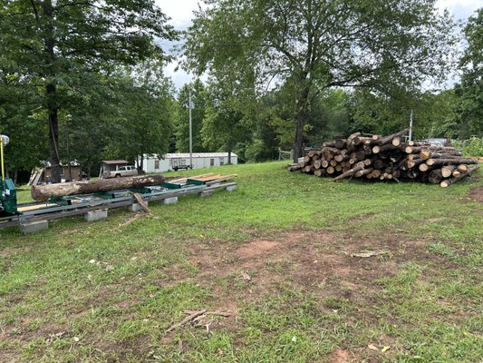 recycling some lumber with the sawmill