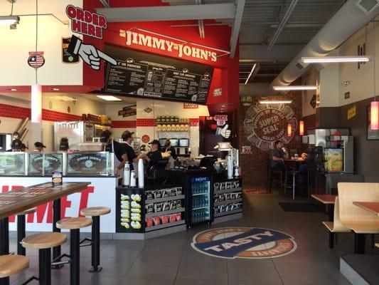 The counter and main area of Jimmy John's