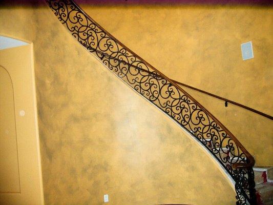 Tuscan design staircase railing