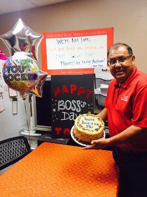 Oct 2016: Boss's day celebration!  Thankful for my wonderful team!