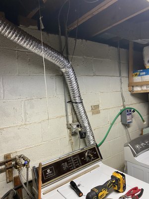 Replacing the dock and the vent for dryer machine