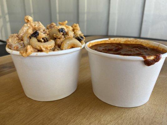 Gouda Mac Salad & Elk Chili