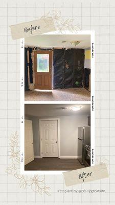 Drywall installation and finishing, flooring and trim