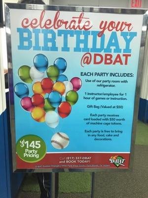 If you want to have a bday party big guys!