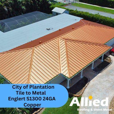 City of Plantation, Metal Roof in Cooper