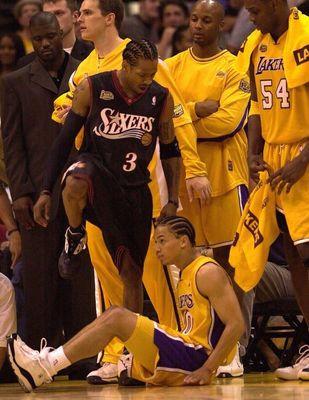 Allen Iverson stepping over Tyronn Lue in the 2001 NBA Finals. Iconic.